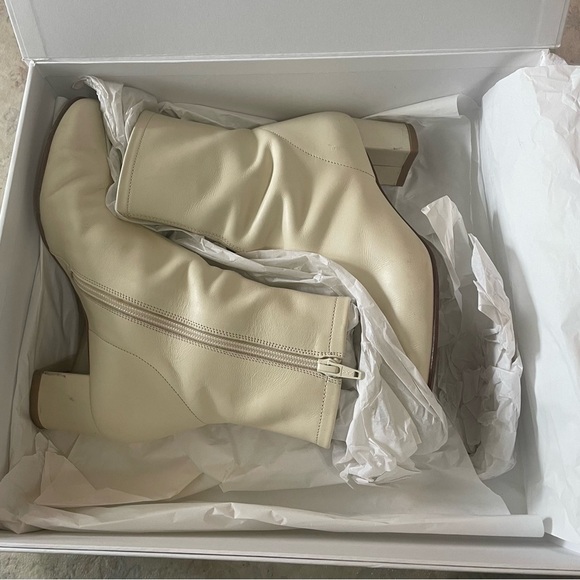 By Far Sofia Boots Off White Heeled Ankle Boot Leather Size 36 Women’s 5.5 - Picture 14 of 14